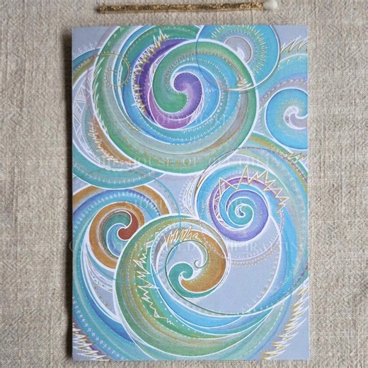 Mini Art Print Greeting Card 5x7" - Dreams in Motion - From Original Acrylic Painting - Etsy