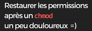 [Linux] Annuler un chmod trop violent ( 3 astuces)