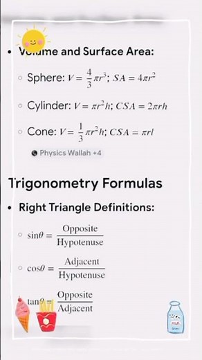 # math Basic formulas 😎 #exam