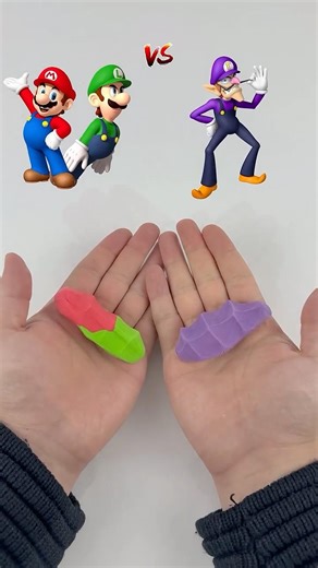Super Mario | Mario & Luigi vs Waluigi | Clay Color Mixing… Who Wins? #clay #shorts