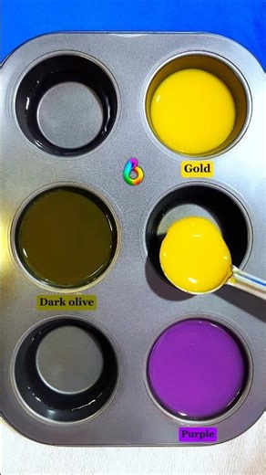 Guess the Color | Purple + gold + dark olive #colormixing #amazing