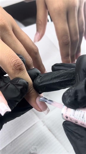 Shot Gel X tutorial - gelx application ♡ #acrylicnails #gelx #nailtok #nailinspo