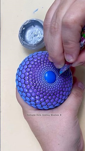 Learn to paint sacred geometry dot mandala stone tutorial #satisfying #diy #dotart #mandala #art