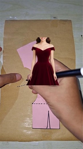 Off shoulder dress pattern #sewing #sewingtutorial #fashion #dress #sewingtips #shortvideo