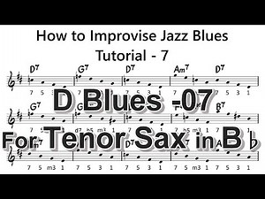 How to Improvise - C jam Blues - Tutorial for Tenor Sax -7 (Understanding Chord Tones Gradually -2)