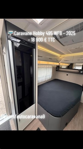 🚐 Caravane Hobby 495 WFB – 2025 – 18 900 € TTC Disponible immédiatement sur commande ✨ ✅ Douche séparée ✅ Mover ✅ Pack autonomie ✅ Clim Truma Aventa Compact ✅ Porte-vélos arrière sur attelage 📆 CT valide jusqu’en 06/2026 – gaz 06/2027 📄 TVA déductible 💎 Véhicule de location, excellent état ! 🛡 Garantie 12 mois incluse 🇩🇪 Import Allemagne – sur commande 📩 Réponse rapide WhatsApp (-1 h) ⸻ #Caravane #Hobby495WFB #CampingCarLife #VanLifeFrance #CaravaneNeuve #CampingCarOccasion #RoadTripFran