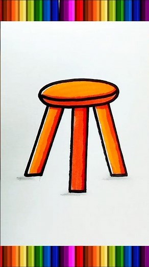 Wooden Stool Drawing Easy💕😍#viral #drawing #shorts