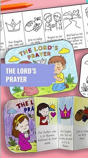 The Lord’s Prayer Foldable Craft Printable, Matthew 6:9-13 Printable