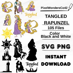 Rapunzel SVG Bundle: Tangled Princess Designs for Cricut (digital Download - Etsy