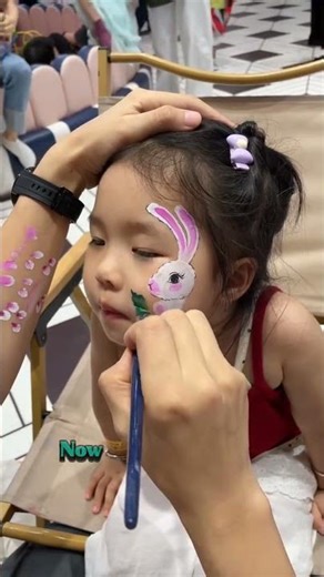 Cute Rabbit Drawing Face Painting Tutorial, Bunny Face Painting, Face Painting 🐇🐰#shorts