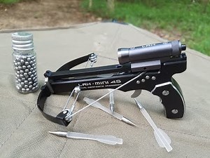 Shooting the Mini Tactical Crossbow for the First Time - LAH Mini 4S with Laser Sight