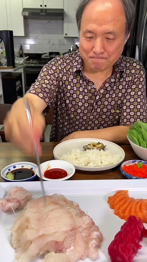 Korean Style Raw Fish Dinner with Sister's Family | Fusion of Korean Whe and Japanese Sashimi