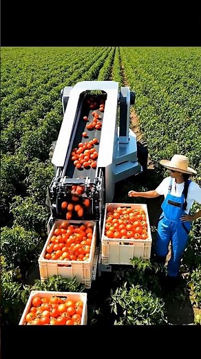 Tomato Harvesting By Robot in Action 🍅🤖 Futuristic Harvesting #shorts
