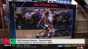 2.6K views · 110 reactions | The #KiaTipOff23 opening week primetime slate  : The 2023-24 NBA Regular Season Schedule Reveal is live on ESPN2 | NBA | Facebook