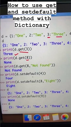 How to use get and setdefault method with Dictionary in Python? # #computerscience #coding #python