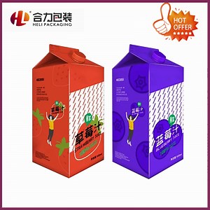 [Hot Item] Premium Custom Gable Top Milk Paper Cartons Boxes Food Packing Products Box for Liquid Beverage Dairy Printed Packaging material