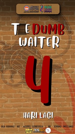 PenTAS TEATER UPSI on Instagram: "4 HARI LAGI. PENTAS 2026 DENGAN INI MEMPERSEMBAHKAN TEATER THE DUMB WAITER. Ben dan Gus terperangkap dalam bilik asing menanti arahan TUGASAN. Suasana makin tegang apabila ‘Dumb Waiter’ (lift makanan) yang sepatutnya rosak tiba-tiba berfungsi semula, ia mula menghantar pesanan makanan yang pelik dan arahan tugasan terakhir yang TAK DISANGKA! Bukan orang luar yang mereka cari malah salah seorang daripada mereka sebenarnya adalah TUGASAN tersebut. Siapa? Dengan se