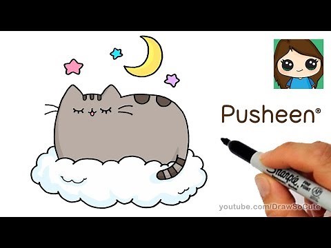 How to Draw Pusheen Cat on a Cloud Easy