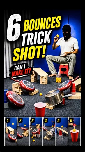 6 Bounce Trick Shot… #trickshots #shorts
