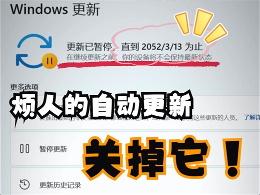 烦人的自动更新，终于有人教我怎么关闭它了！