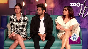 1.2M views · 80 shares | From revealing their crushes to disclosing some stupidest rumours about themselves, cast of #PatiPatniAurWoh - Kartik Aaryan, Ananya Panday & Bhumi Pednekar answer some fun questions in the Quickie round with Renil Abraham on #ByInviteOnly! | Zoom TV | Facebook
