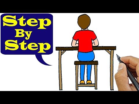 How to draw a person sitting down back view | Drawing Ideas For Beginners