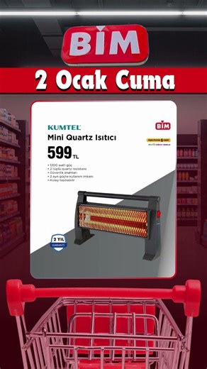 BİM 2 Ocak Cuma Aktüel Kataloğu: Kışa Özel Isıtıcı Çeşitleri