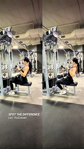 Same exercise. Very different results. Which execution is correct? Comment before scrolling down! ⬇️ Left side = ✅ Right side = 🚫 Here’s what’s going on: 🏋️‍♀️ Posture matters — chest tall, ribs down, no excessive leaning back 🦵 Legs locked in — adjust the pad so your legs are pinned before you pull 🎯 Pull to your upper chest — not halfway into a recline 🔥 Lats > ego — control the weight, don’t turn it into a row If you’re yanking the bar back and throwing your body into it, your lats aren’