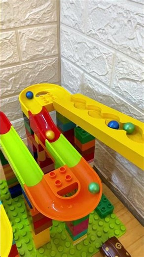 Marble run race ASMR Woodentrack X Lego Duplo x Wooden bowl #oddlysatisfying