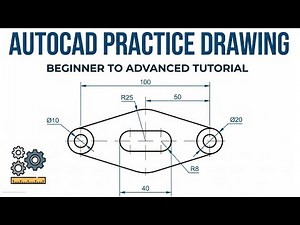 AutoCAD Drawing Tutorial: Practice Exercise for Beginners (Step-by-Step)