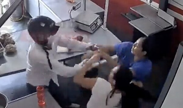 Not Having It: Armed Robber Gets Dealt With By 2 Female Employees!