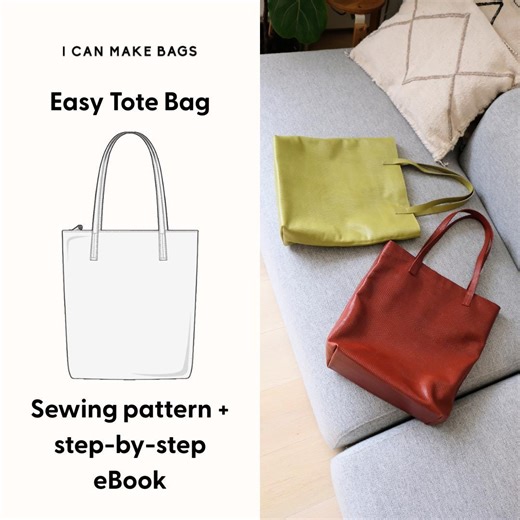 Easy Tote Bag Sewing Pattern   Step-by-step Tutorial (PDF Download) - Etsy