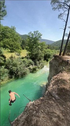 Epic Cliff Jump into Crystal Clear Water | Nature Adventure 2025#CliffJump #Nature #RiverJump