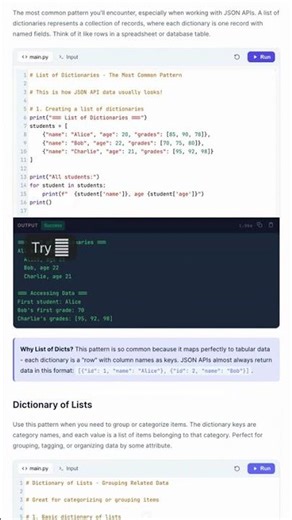 Python Nested Data Structures - Lists of Dicts, Dicts of Lists, JSON — in 30 seconds #Tech #Learn