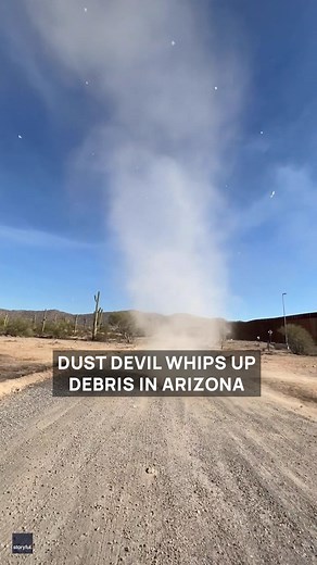 Look at that thing go 🌪️ #dustdevil #dust #tornado #spin #spinning #debris #wind #lukeville #arizona #az #dust #desert #sand #chase #big #huge #turn #turning #fyp #weather #nature #clime #climeapp | Clime