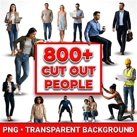 People Clip Art PNG | 800  Transparent Cutout Figures | Realistic Architecture & Interior Design Visuals - Etsy