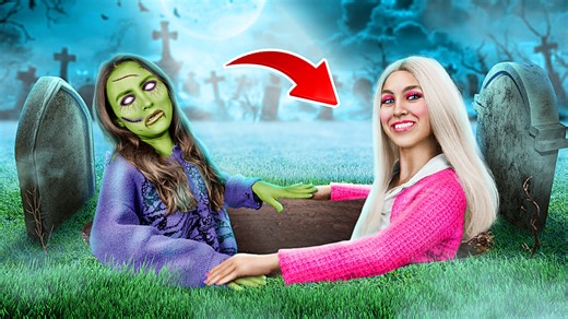 ¡zombie quiere ser un barbie en halloween! *sorprendete* transformación por la la vida | 123 GO Spanish