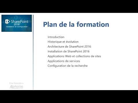 Présentation de la formation SharePoint 2016 : Installation et Configuration