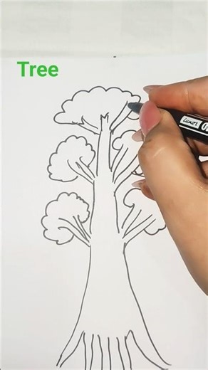 How to draw tree/draw tree step by step/beginners/shorts/trending shorts/simple art tutorial