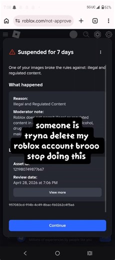 Someone Is Tryna Delete My ( Roblox Account ) They Keep Spam Reporting🎯 PLEASE STOP🎯 #robloxshutdown