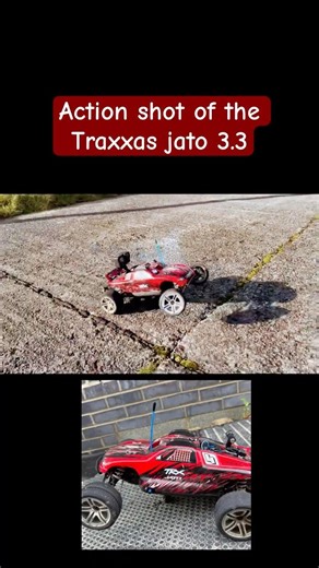 Action shot of the Traxxas jato 3.3 nitro rc #shorts #traxxasracing #fun