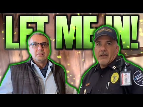 Security Guard CAUGHT WATCHING FIRST AMENDMENT AUDIT VIDEOS in courthouse restricting freedom!!