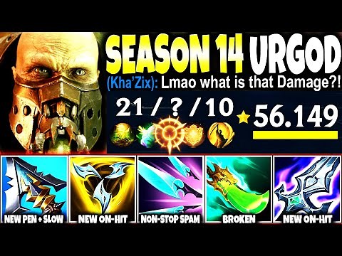 BEST SEASON 14 URGOT BUILD GUIDE to CARRY: On-hit, Sustain AND SPAM Q/E 🔥 LoL Top Urgot s14 Gameplay