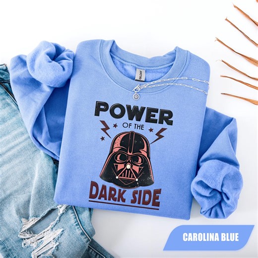 Power of the Dark Side Darth Vader Disney Sweatshirt, Retro Sci Fi Tee, Dark Villains Shirt, Vintage Film Shirt, Gift for Movie Fans Outfit - Etsy