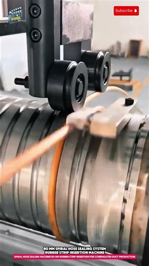 Spiral Hose Sealing Machine 80 mm Rubber Strip Insertion for Corrugated Duct Production
