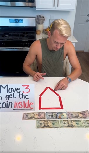 Move three pieces to trap the coin