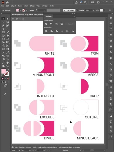 Adobe Illustrator 2026 | How to Use the Pathfinder Tool in Illustrator #benocds
