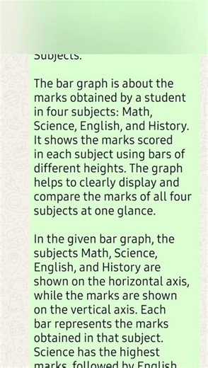 Marks Obtained in Different Subjects – Bar Graph Example