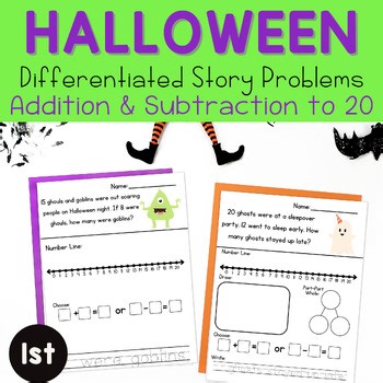 1st | Halloween Story Problems | Problem of the Day | Halloween Math Activities