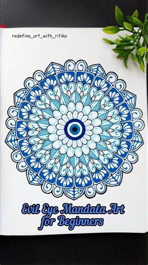 Easy Evil Eye Mandala Art Tutorial for Beginners 🧿✨ | Mandala Drawing #shorts